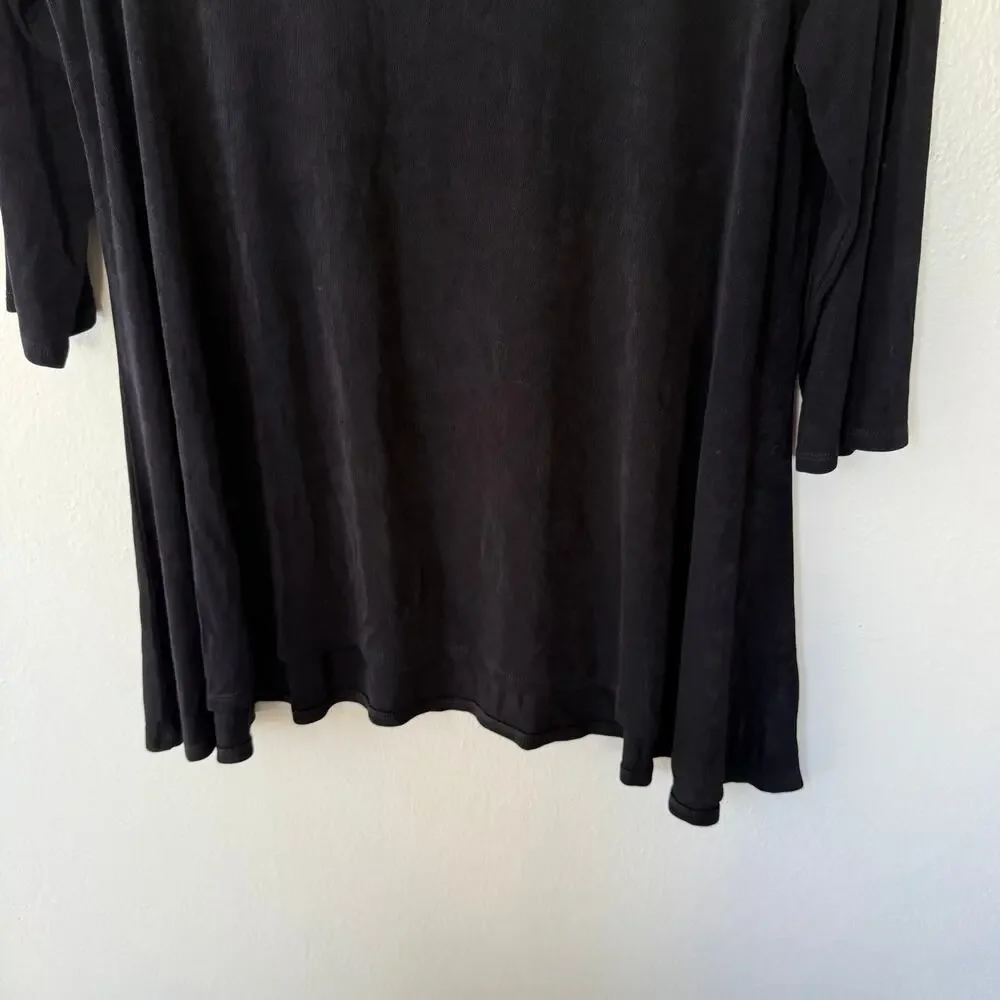 Chico's Travelers black 3/4 sleeves relaxed flowing A-line Size XL - Picture 4 of 7